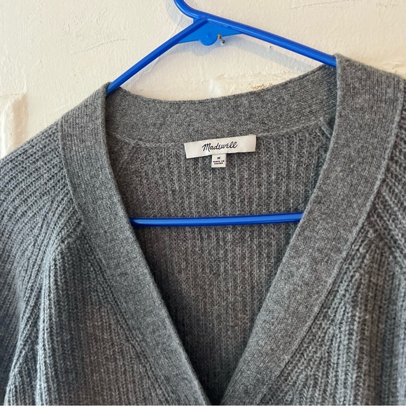 Madewell Lyle Henley Sweater size Medium Heather Grey - Picture 8 of 13